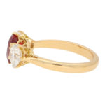 Unheated Ruby and Diamond  Ring in Yellow Gold