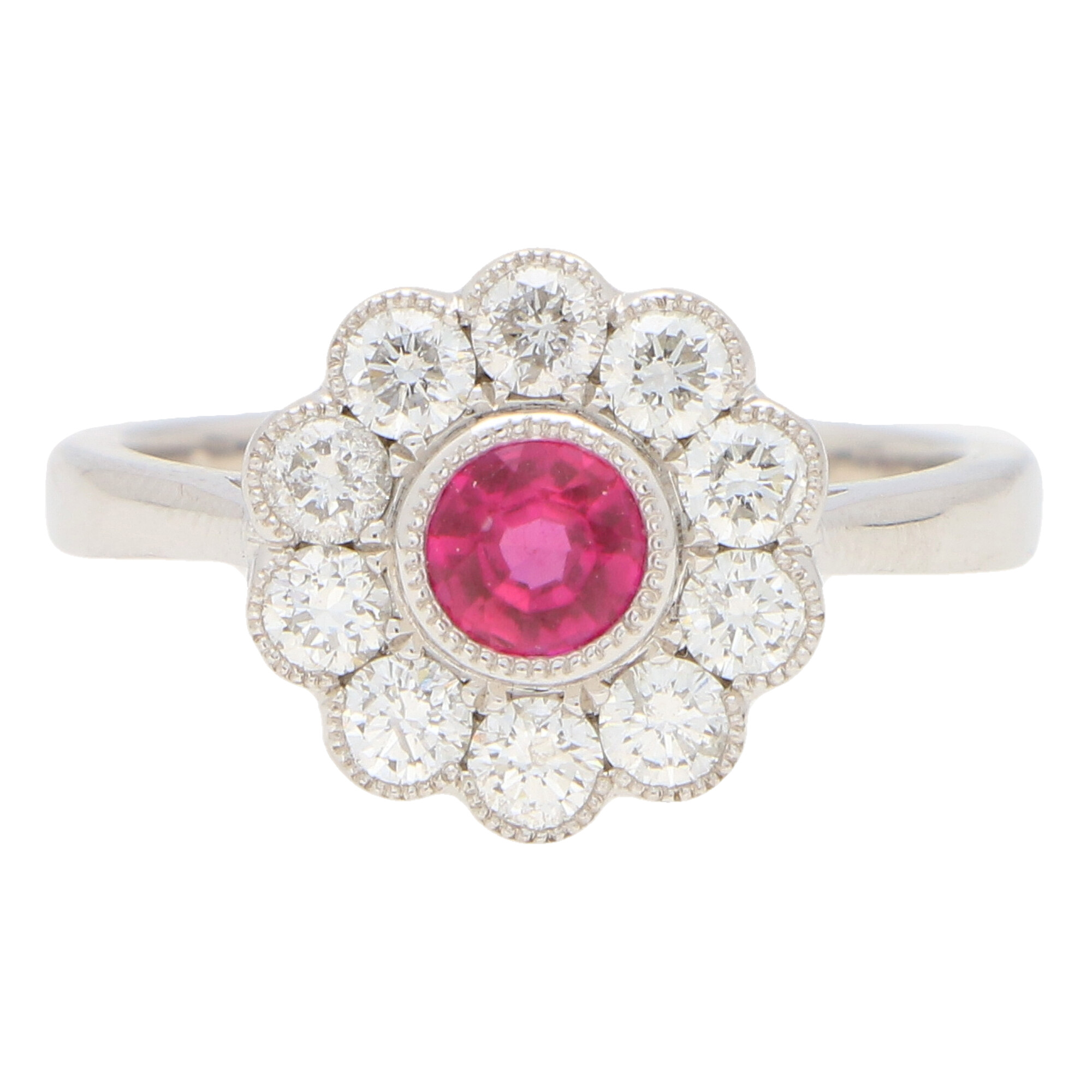 Cushion Ruby Solitaire Engagement Ring 14K Rose Gold