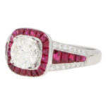 Art Deco Inspired Ruby and Diamond Target Ring