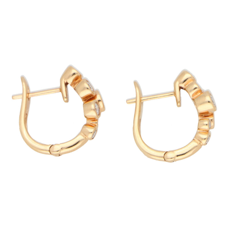 Diamond Bubble Hoop Earrings in Rose Gold