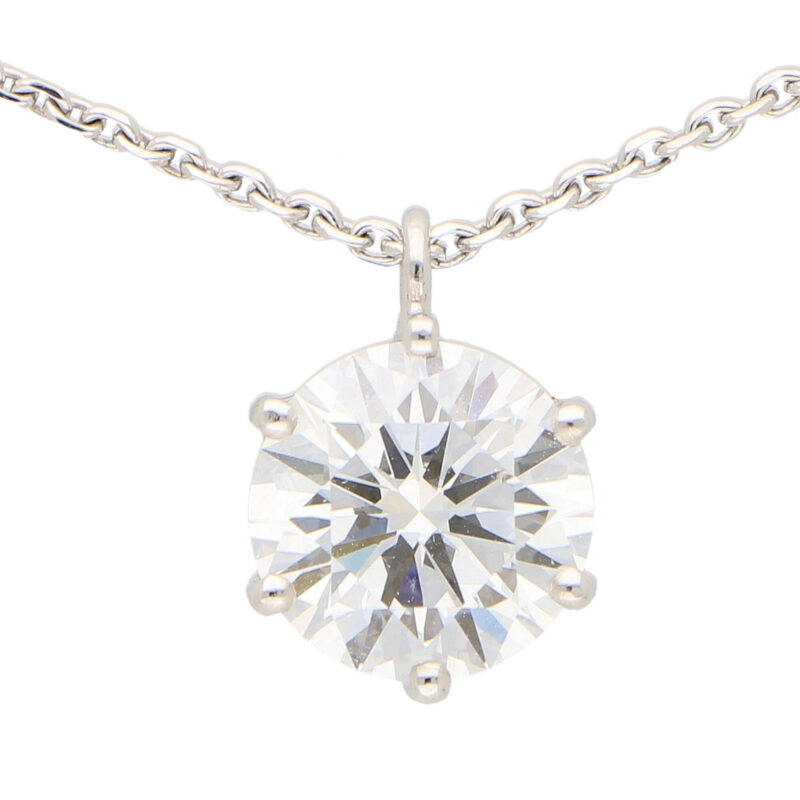 GIA Certified, 2.40ct, D colour Single Diamond Pendant