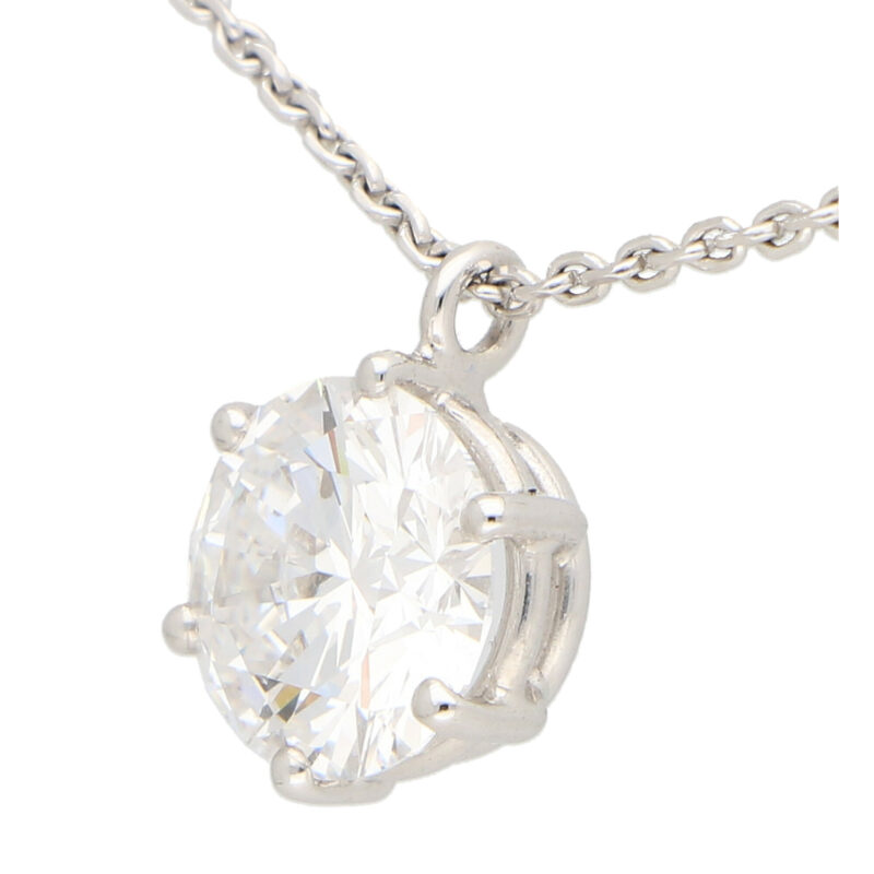 GIA Certified, 2.40ct, D colour Single Diamond Pendant