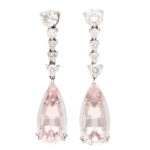 Pink Morganite and Diamond Drop Earrings