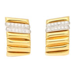 Vintage 1970's Diamond Half Hoop Clip Earrings