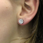 Diamond Cluster Daisy Stud Earrings