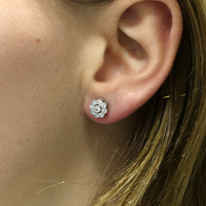 Diamond Floral cluster studs