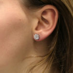 Diamond Cluster Daisy Stud Earrings