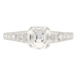 GIA Certified Art Deco Style Asscher Cut Diamond Ring