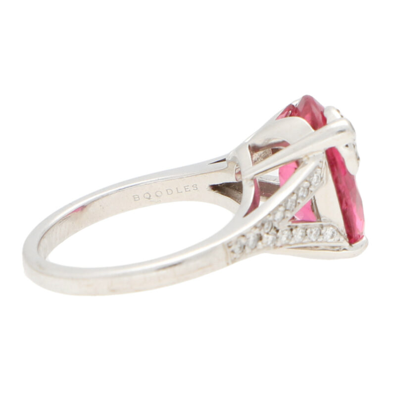 Boodles Pink Tourmaline and Diamond Floral Dress Ring