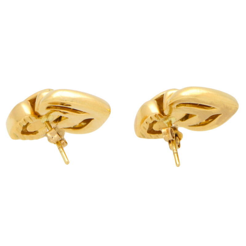 18k yellow gold heart drop earrings