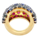 Ruby and Sapphire Bombe Ring