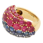 Ruby and Sapphire Bombe Ring