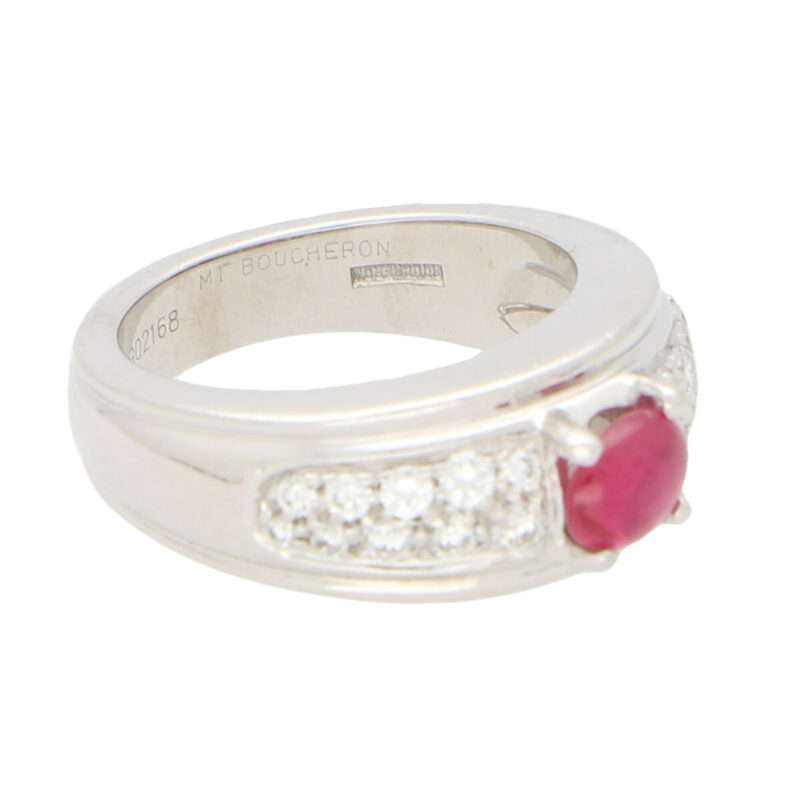 Boucheron Ruby and Diamond set Platinum Ring