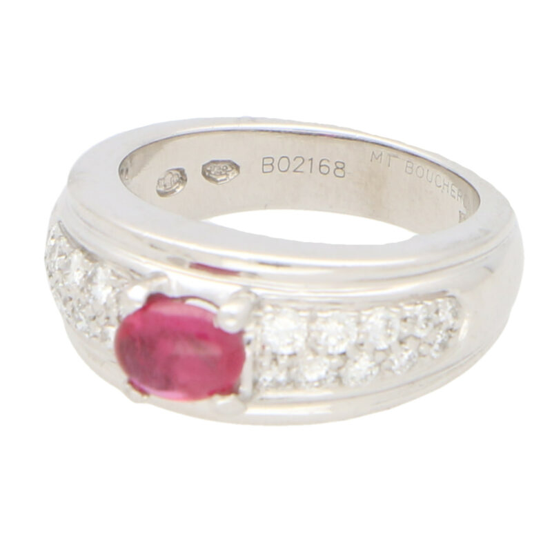 Boucheron Ruby and Diamond set Platinum Ring