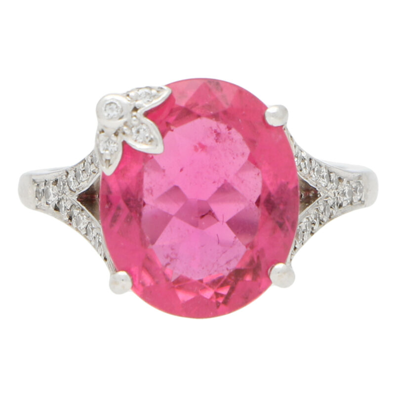 Boodles Pink Tourmaline and Diamond Floral Dress Ring