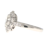 Oval Diamond Cluster Ring Set in Platinum