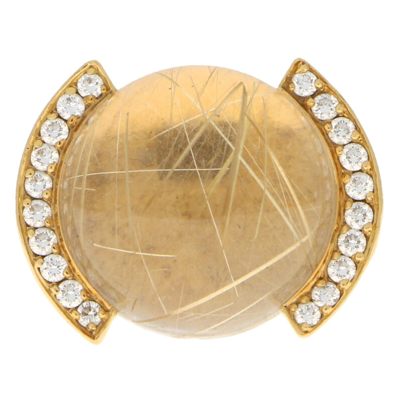 Vintage Cartier Rutilated Quartz and Diamond Ring