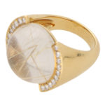 Vintage Cartier Rutilated Quartz and Diamond Ring