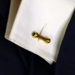 18k gold cabochon sapphire cufflinks