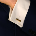 18k gold cabochon sapphire cufflinks