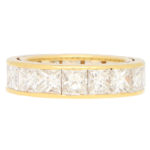 Princess Cut Full Eternity in Yellow Gold