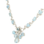 Aquamarine and Diamond Floral Necklace