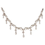 Victorian Old Mine Cut Diamond Drop Necklace