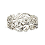 18ct white gold diamond filigree floral eternity band