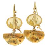 La Squadra Citrine set 18ct gold earrings with snake detail