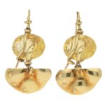 La Squadra Citrine set 18ct gold earrings with snake detail