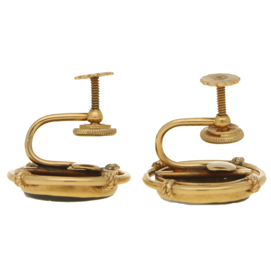 Victorian Sardonyx  Golfing Earrings