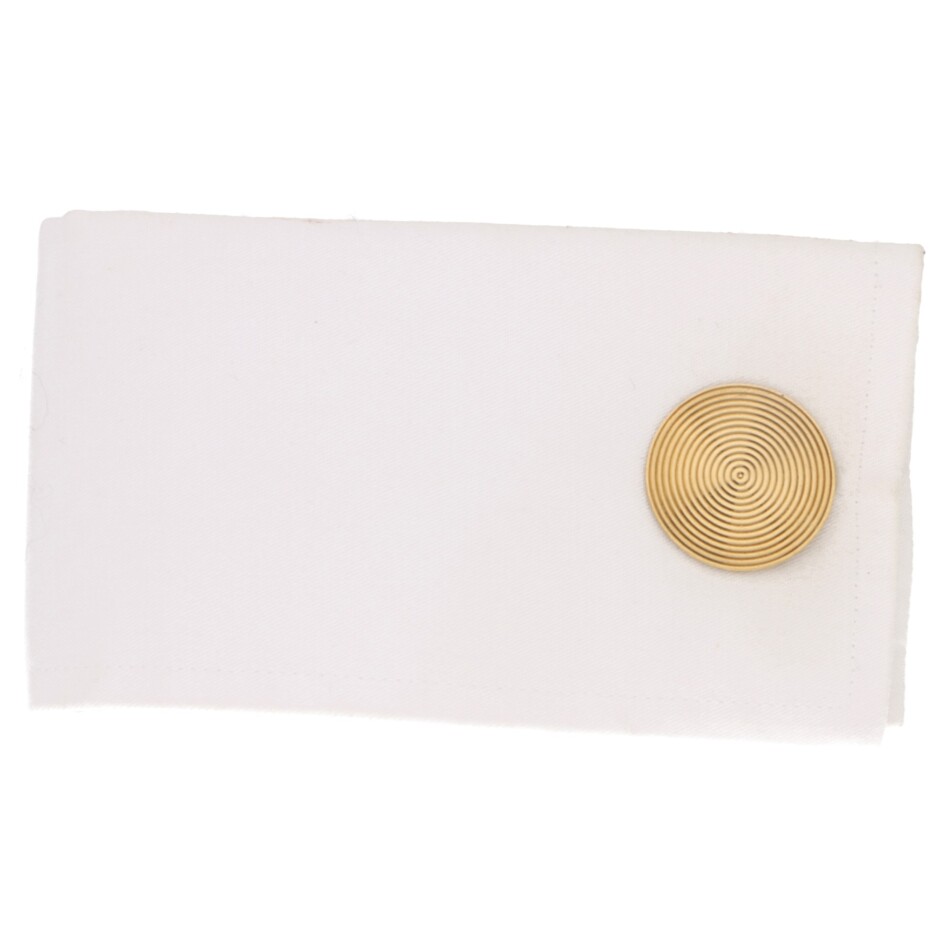 Large Round Kutchinsky Cufflinks Set in 9k Yellow Gold