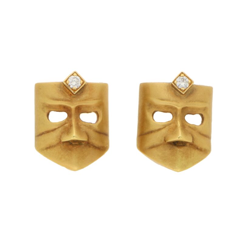 Diamond Masque Stud Earrings in 18 Carat Gold