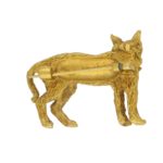 Lynx Cat Brooch Set in Solid Gold