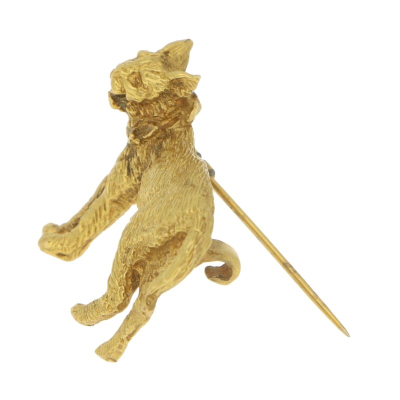 Lynx Cat Brooch Set in Solid Gold