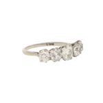 Vintage 2.70ct Five-Stone Diamond Ring in Palladium