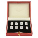 A set of mother-of-pearl cufflinks and dress studs