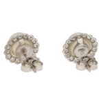 Pearl and Diamond Cluster Stud Earrings Set in 18k White Gold