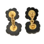 Vintage Asprey carved onyx and diamond cufflinks