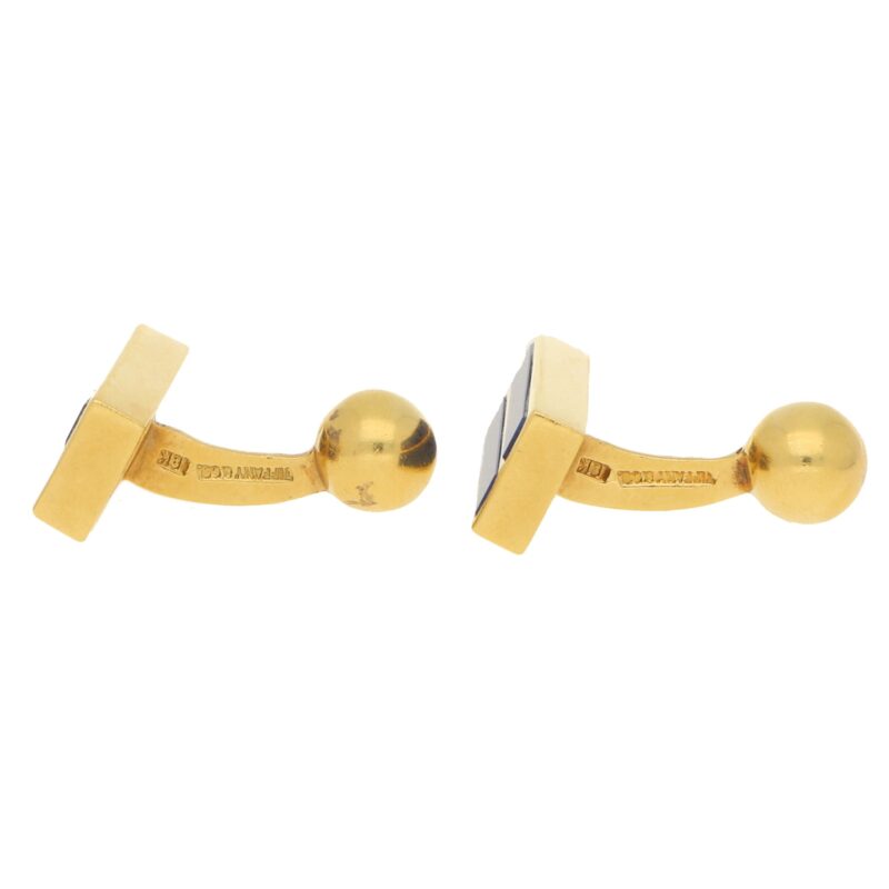 Tiffany & Co 18k gold lapis cufflinks