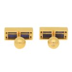 Tiffany & Co 18k gold lapis cufflinks