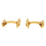 O. J. Perrin 18k yellow gold rope cufflinks.