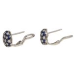 Sapphire diamond domed stud earrings