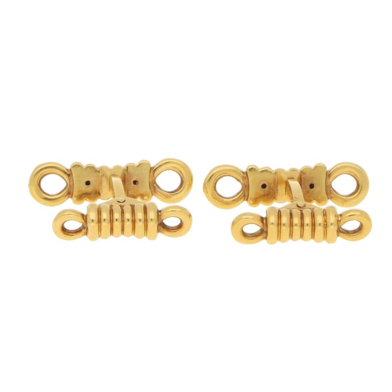 O. J. Perrin 18k yellow gold rope cufflinks.