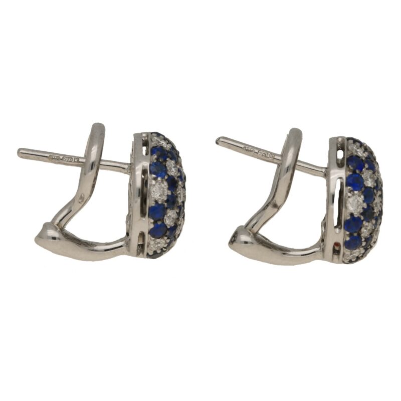 Sapphire diamond domed stud earrings