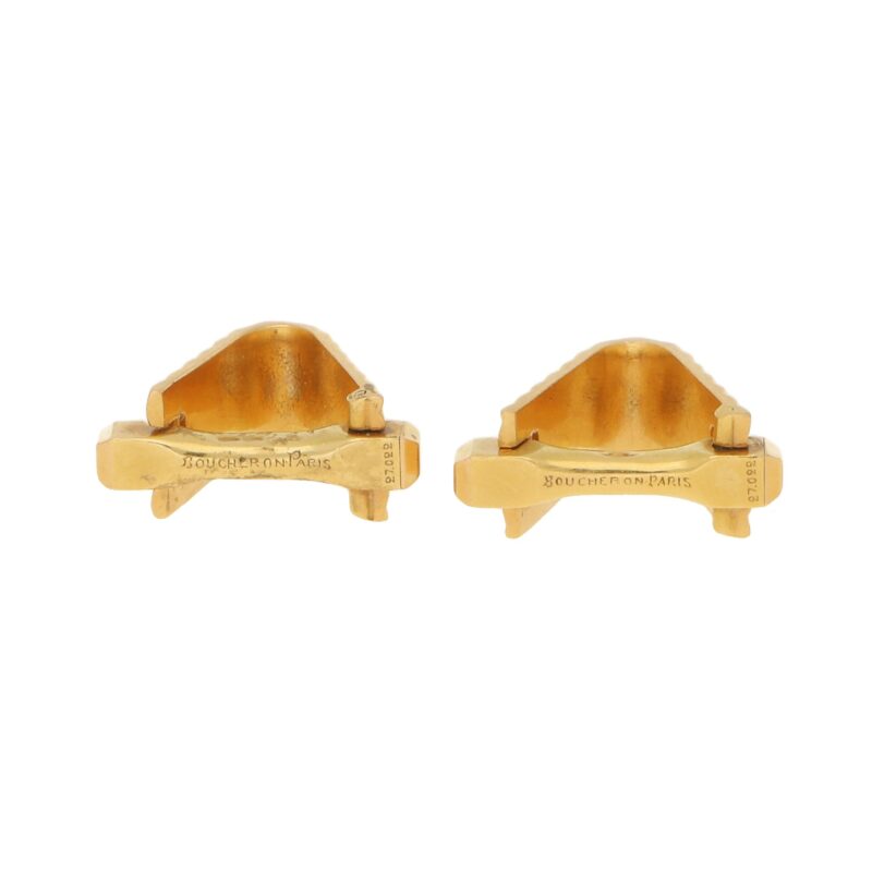 Vintage Boucheron gold 1940's stirrup cufflinks