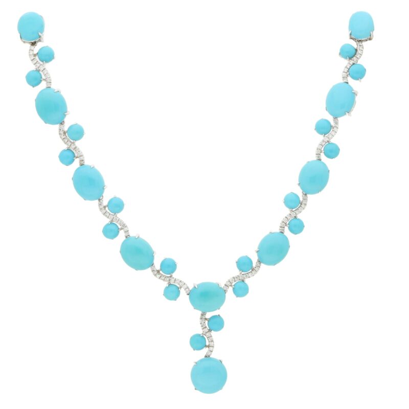 Turquoise and diamond necklace