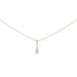 Pave Diamond Drop Shape Pendant Necklace in Rose Gold