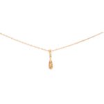 Pave Diamond Drop Shape Pendant Necklace in Rose Gold