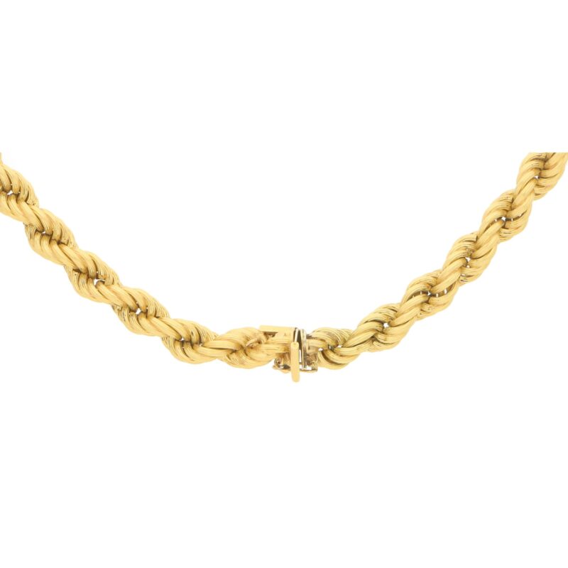 Vintage Twist Rope Necklace in Yellow Gold